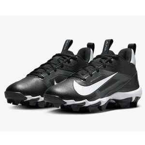 Nike Alpha Menace 4 Shark Boys 10 zFQ4016-001 Black White Football Cleats NIN664